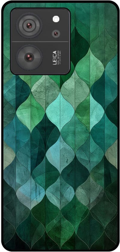 Smartphonica Telefoonhoesje Geschikt voor Xiaomi 13T / 13T Pro met groene bladeren opdruk - TPU backcover case green leafs design geschikt voor Xiaomi 13T;Xiaomi 13T Pro