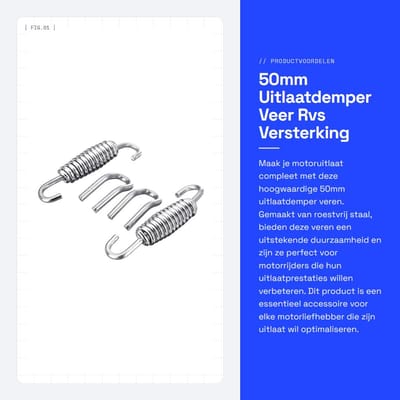 Dailygoods- Uitlaatveren Roestvrij Staal - 50 Mm - 2 Stuks - Motoruitlaat Accessoire - Chroom - Professionele Installatie Aanbevolen