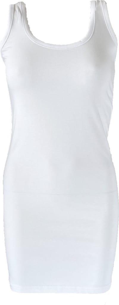 MOOI! Company - Top mouwloos - Marieke  lange top - Aansluitend model - Kleur  Wit - XS