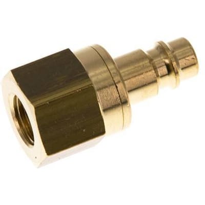 Messing DN 7.2 (Euro) Luchtkoppeling Insteeknippel G 1/4 inch Binnendraad Double Shut-Off