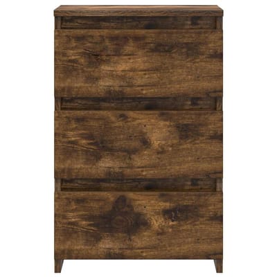 vidaXL - Nachtkastjes - 2 - st - 40x35x62,5 - cm - bewerkt - hout - gerookt - eikenkleur