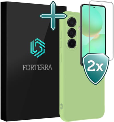 Hoesje Met 2x Screenprotector - Geschikt voor Samsung Galaxy A36 - Sterk & Shockproof - Telefoon Hoes - Back Cover - Siliconen Case - Groen