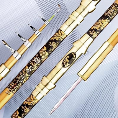 Telescopische Hengel - Werphengel Zeehengel - Vissen in Zoetwater - Anti-corrosie Metalen Stang - Tot 36 Meter - Goud