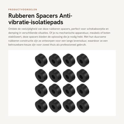 Dailygoods- Spacers 16 Stuks - Rubber - Antivibratie Isolatiepads - Geluidsreductie - Schokabsorptie - Demping - Duurzaam Materiaal - Dempers