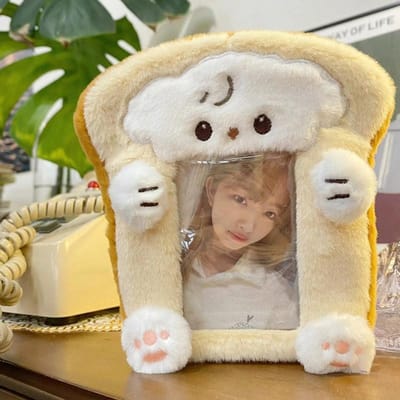 Porte-photocartes Kpop en peluche Kawaii Pochettes pour photocartes Album photo miniature pour collectionner les cartes Fournitures d'emballage pour cartes