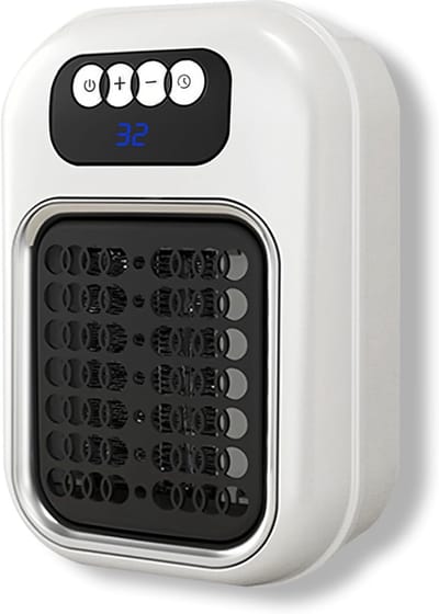 Draagbare elektrische kachel - 400W elektrische wandkachel - Met afstandsbediening - PTC keramisch verwarmingselement - Geschikt voor gebruik binnenshuis - Kan worden geïnstalleerd in badkamers, kantoren en slaapkamers