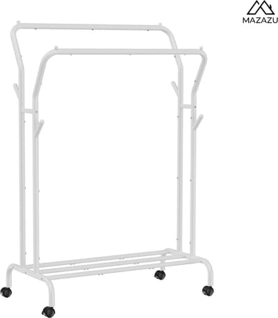 MIRA Home - Kapstok - Kledingrek - Schoenenrek - Opbergrek - Wit - 52,5x103,5x155