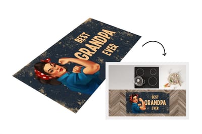 Keukenloper - Loper keuken - Cadeau opa - Vaderdag - Spreuken - Best grandpa ever - Quote - 120x60 cm - Keukenloper vinyl