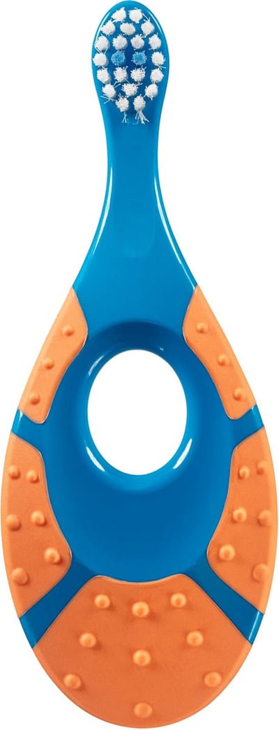 2x Jordan Tandenborstel Step By Step 0-2 jaar Blauw/Groen/Oranje
