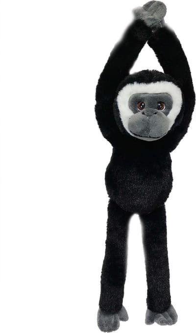Pia Soft Toys - Pluche knuffeldier - Hangaap gibbon zwart ECO 38 cm