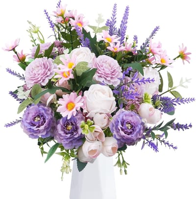Kunstboeket met lavendel, kamille en eucalyptusbladeren voor een sfeervolle decoratie