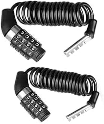 Motorhelm slot - Fietshelm slot - Diefstalbeveiliging - Intrekbaar staalkabel - 150 cm - Zwart