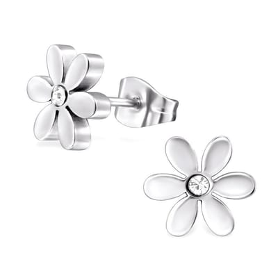 Montebello Oorbellen Caroncho - 316L Staal PVD - Bloem - ∅10mm