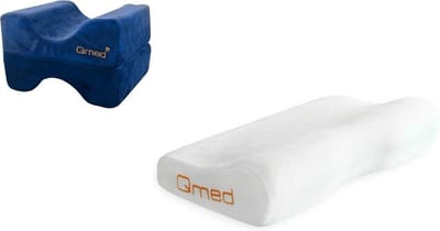 Qmed Orthopedisch Kussen Combi - Orthopedisch Hoofdkussen - Orthopedisch Kniekussen - Ergonomisch Slapen - Voorkom rug- en nekpijn