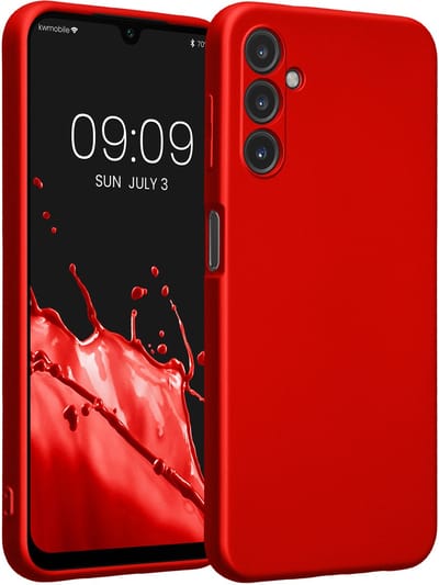 kwmobile metallic telefoonhoesje van TPU - geschikt voor Samsung Galaxy A14 5G - Flexible case voor smartphone - In metallic donkerrood
