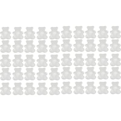 Lot de 50 embouts de manucure en verre transparent avec motif petit ours white
