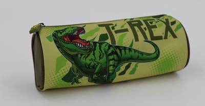 Dinosaurus - T-rex - Etui - Groen - schoolspullen -dino (22 x 8 x 8 cm)