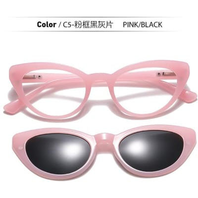 Rijzonnebril Voor Bijziend 0 -1 0 -1 5 -3 Kattenoog Myopie Zonnebril Dames Magnetische Clip-On Bril myopia-1.75