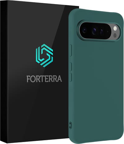 Hoesje Geschikt voor Google Pixel 10 Pro - Sterk & Shockproof - Siliconen Case - Hoes Cover - Donkergroen