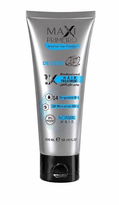 Maxxi Primeiro (Haarverzorgings & Stijlbehandeling) - Haar Protein - Coco / Grijs - 1 stuk - 300ml + (1 stuk pre-shampoo 100ml + 1 stuk mask 100ml)