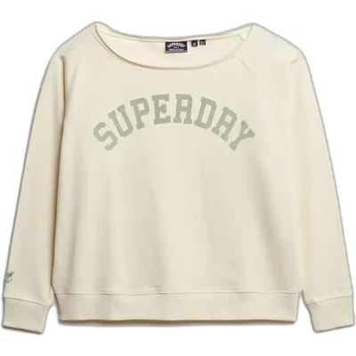 Superdry - Athletic Essentials Bardot sweatshirt met ronde hals - Dames - Truien