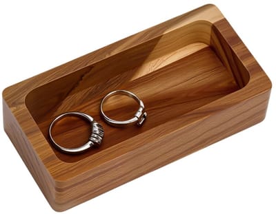 Dailygoods- Dienblad Rechthoekig 100% Natuurlijk Acaciahout - Serveerschaal - Houten Dienblad - Cadeau - 10 x 5 cm - Duurzaam en Uniek - Serveerplank