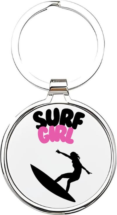 Akyol - Surf girl Sleutelhanger - sport - Surfers - Surfen - sporten - olympischesport - watersport - surfboard - golfrijden - plankzeilen - zee - vakantie - 4 x 7,5 CM