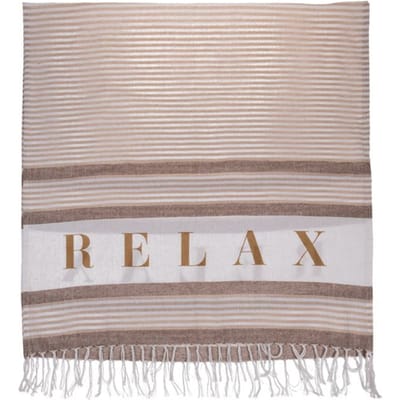 Hamamdoek - Relax - Wit Creme Bruin - Saunadoek - Hammamdoek - 80 x 170 cm