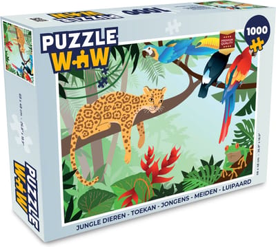 Puzzel Jungle dieren - Toekan - Jongens - Meiden - Luipaard - Legpuzzel - Puzzel 1000 stukjes volwassenen