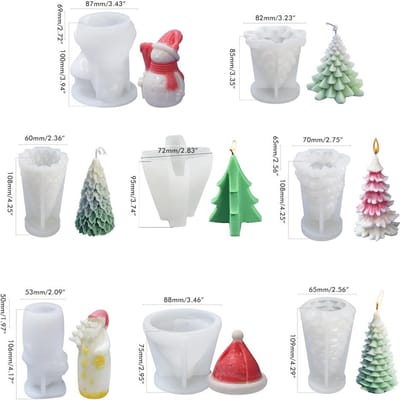 1 Stuks Kerstboom DIY Siliconen Kaarsvorm voor Zeep Taart Decoratie Festival Knutselen Maken Thuis white