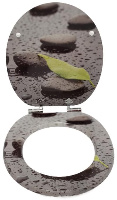 Automatische neerlaatfunctie - WC-brillen - Easy Clean functie -grijs（43.5 x 37.8 x 5 cm）
