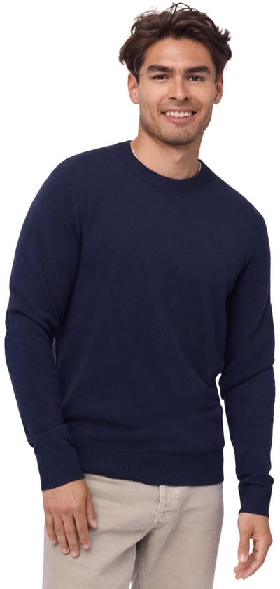 DANISH ENDURANCE Trui van Merinowol met Kasjmiermix - voor Mannen - Bruin - Marineblauw - Maat M