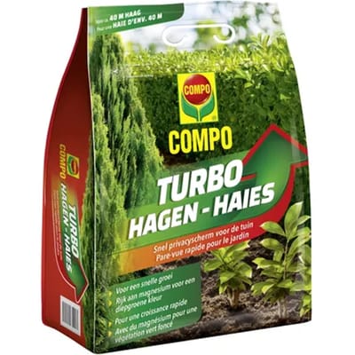 COMPO Turbo Hagen - meststof voor hagen en nieuwe aanplantingen - zak 4kg (40 lopende meter)