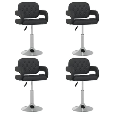 vidaXL - Eetkamerstoelen - draaibaar - 4 - st - kunstleer - zwart