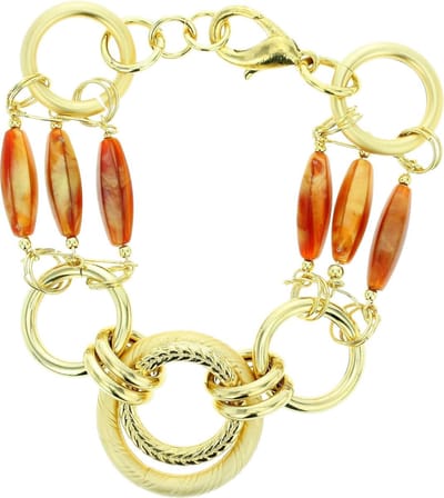Behave - armband goudkleur oranje accenten - kunstzinnige stijl