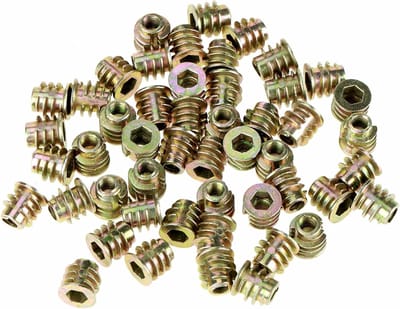 50 Stuks M4 Schroeven en Moeren voor Meubels - Hexa Nuts, Draadmoeren en Insteekschroeven voor Houtbewerking