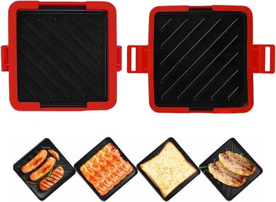 Sandwichmaker Tosti Grill - Panini Maker - Snelle Maaltijden - Antiaanbaklaag Vaatwasmachinebestendig - 4x17x4 cm - Rood