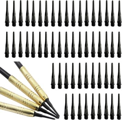 200 Stuks Zachte Plastic Dart Tips voor Elektronische Darts, Dartonderdelen en Accessoires, Zwart