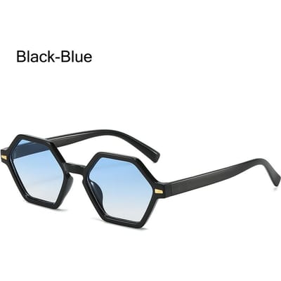 Modieus Zeshoekig Klein Brilmontuur Montuur Zonnebrillen Brillen Hip-Hop Design UV400 Klinknagels Decoratieve Tinten Zonnekleppen voor Dames Heren
