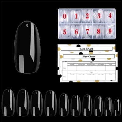 Goodbitz® - Nageltips - Ovaal - 500 stuks - Ovaal medium - Nailtips - Nepnagels - Kunstnagels - Plaknagels - Nagel tips transparant - Full cover Nailtips - Full cover nageltips - Nageltips 500 stuks - Nagel tips acryl - Nagel tips