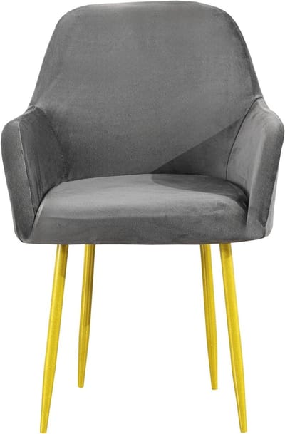 Zachte Velours Stoelhoes met Armleuningen, Elastische Bescherming voor Kantoorstoelen, Set van 4 (Grijs)