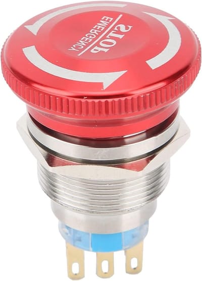 Noodstop Schakelaar - Drukknop Schakelaar - Apparatuur Beveiligen - Super Waterdicht IP65 - 22mm Installatie - Rood