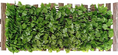 Privacyhek Uitrekbaar - Balkonscherm Tuinscherm - Buitenruimte Creëren - Verstelbare Hoogte Breedte - 40x20 cm gesloten - Groen