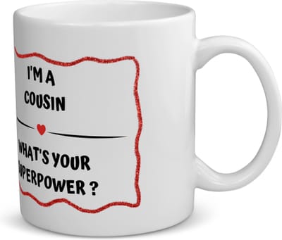 Akyol - i'm a cousin what's your superpower? koffiemok - theemok - Neef - super neef - verjaardag - cadeautje voor neef - neef artikelen - kado - geschenk - 350 ML inhoud