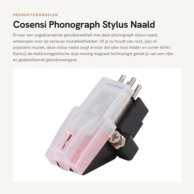 Dailygoods - Phonograph Stylus Naald - Elektromagnetische Dual Moving Magneet - Hoge geluidskwaliteit - Geschikt voor Record Speler - Ideaal voor muzi...