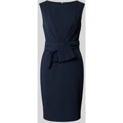 Knie-lange cocktailjurk met knoopdetail