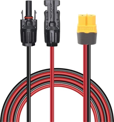 QPFO® XT60 Adapter Kabel voor Zonnepaneel - 12AWG - 1,5 Meter - Voor RV Power Station en Solar Generator