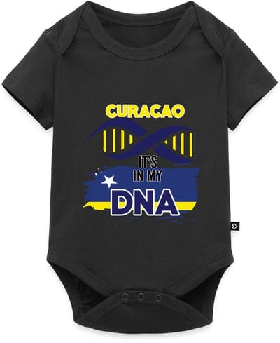 Curaçao Trots Het Zit In Mijn DNA Baby Rompertje Met Korte Mouwen
