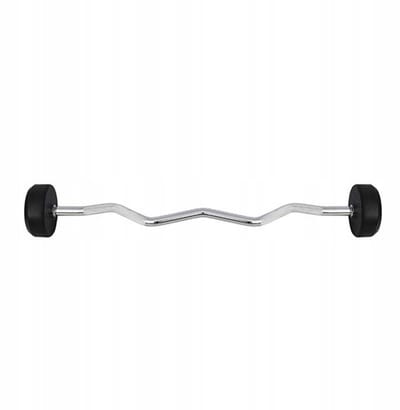 HMS GSL-30 Gebogen Halter 30kg - Rubberen Coating, Ideaal voor Biceps/Triceps