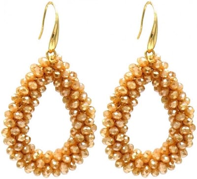 Jomide Oorhangers Glass Beads - Bruin